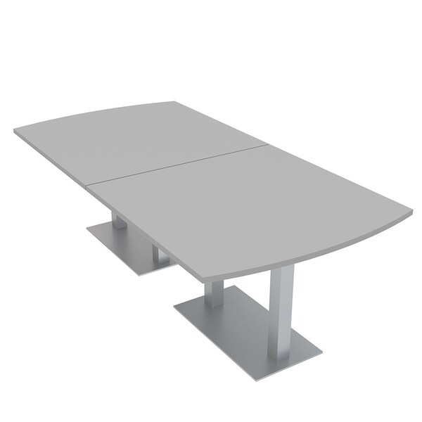 45 in W, 96 in L, 29 in H, Engineered Wood Top, Grey